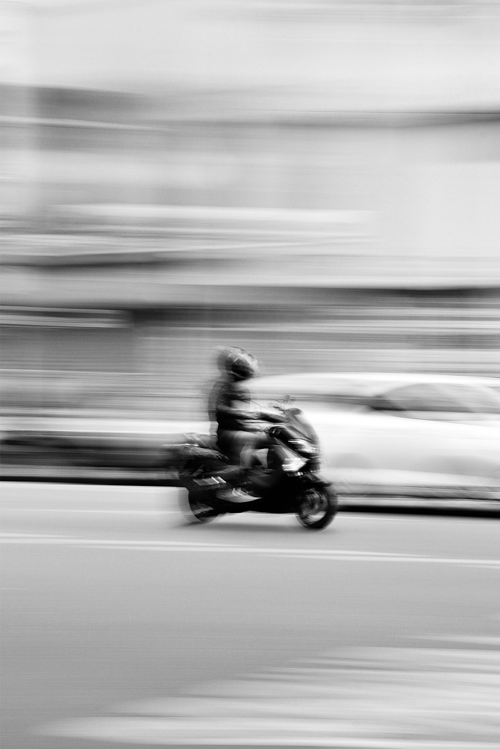 Motorcycle driving fast