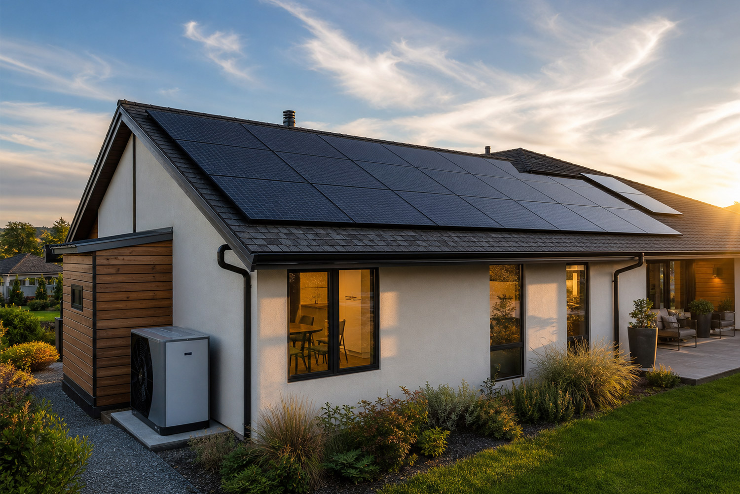 PV solar system on a single-family home